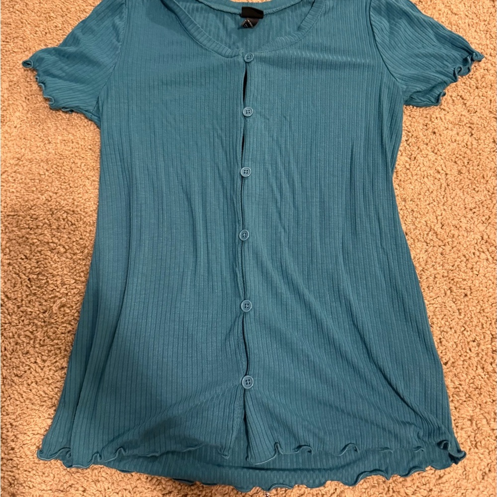 Target Green Short Sleeve Button Down Shirt